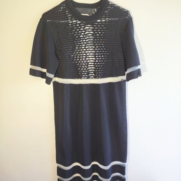 Alexander Wang x H&M Black Mesh Mini Dress Dark Romance Whimsigoth Size Small - Picture 4 of 11